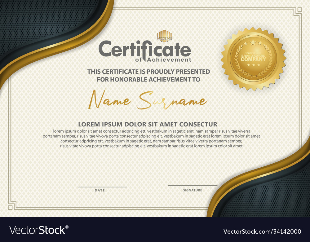 Certificate template with luxury and elegant Vector Image