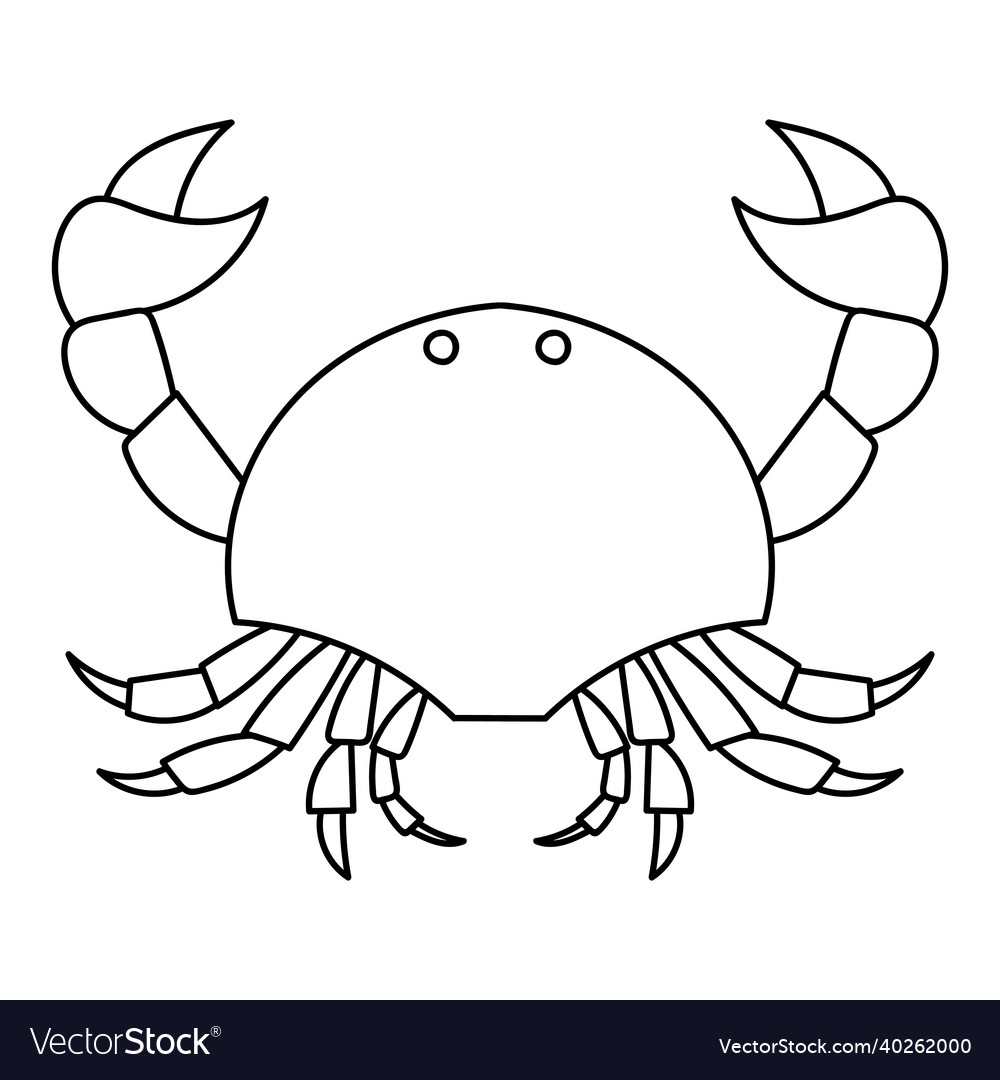 Crab graphic icon sea black contour isolated Vector Image