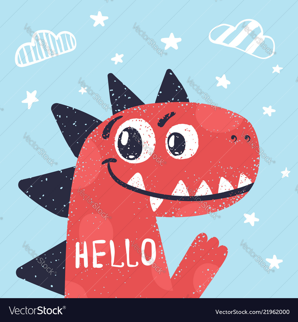 Cute dino Royalty Free Vector Image - VectorStock