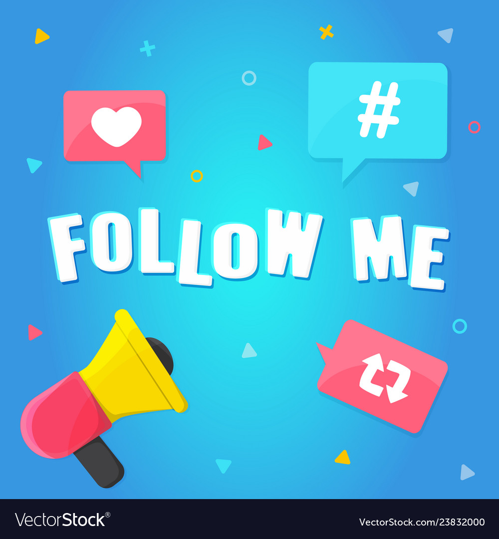 Follow Me Concept Banner For Streamer Blogger Vector Image