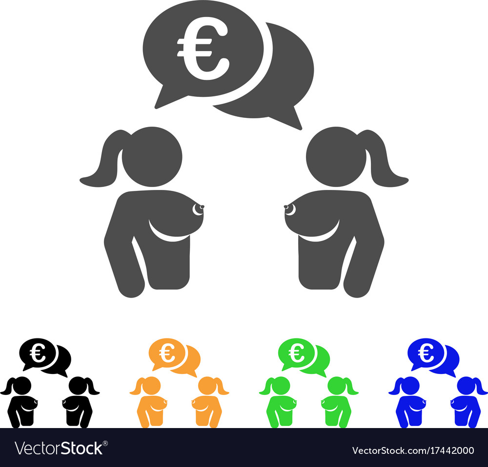 Naked lady euro chat icon Royalty Free Vector Image