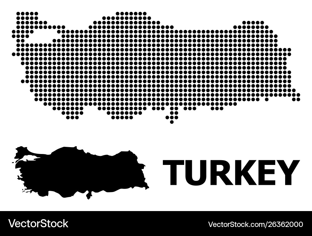 Pixel mosaic map turkey Royalty Free Vector Image