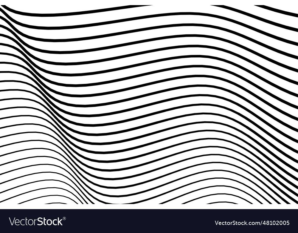 Abstract curvy black stripe lines modern Vector Image