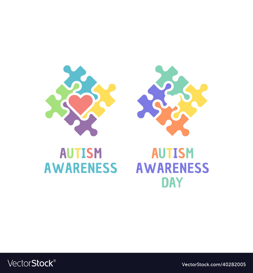 Autism awareness day colorful puzzle Royalty Free Vector
