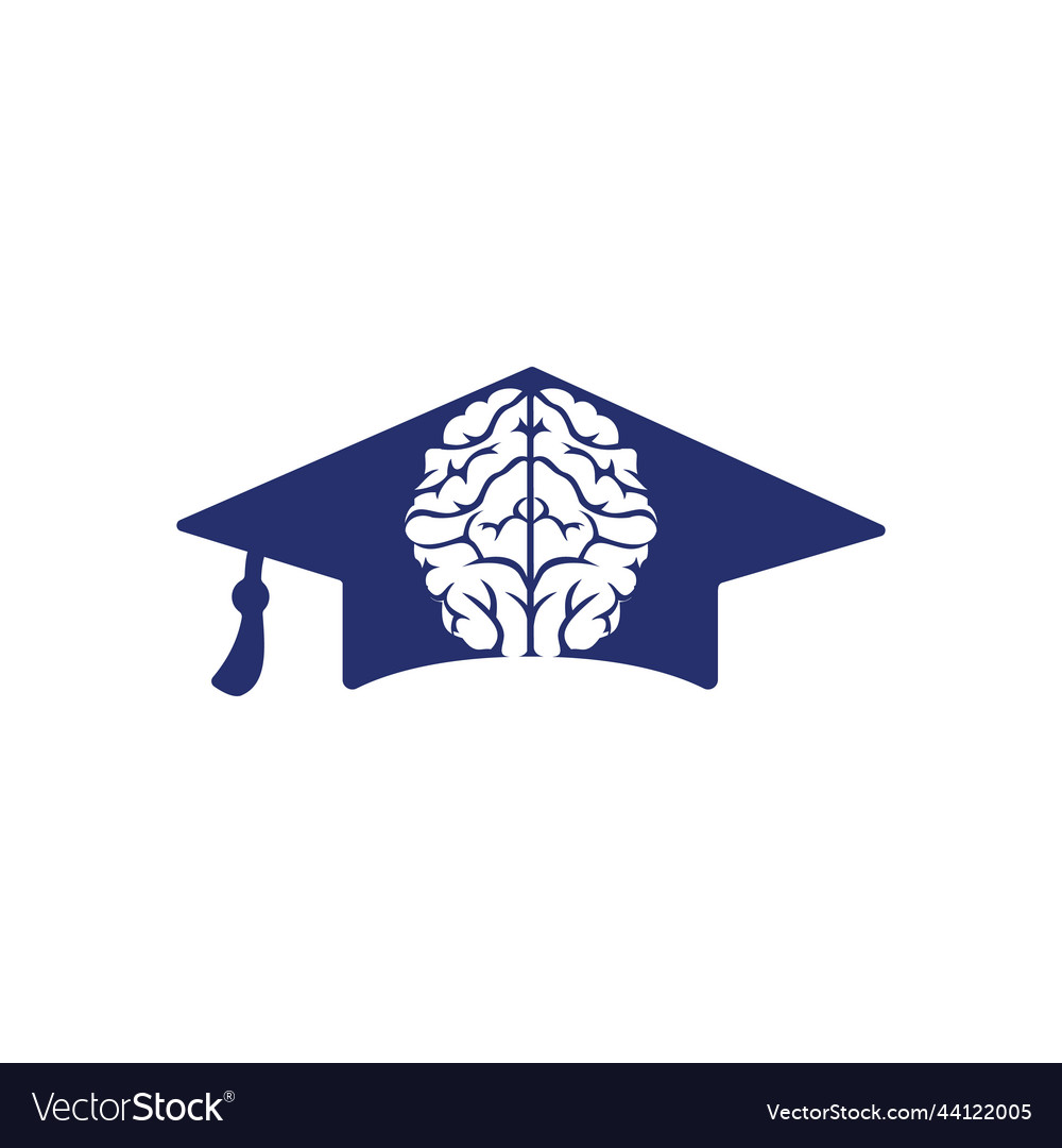 Brain and graduation cap icon design Royalty Free Vector