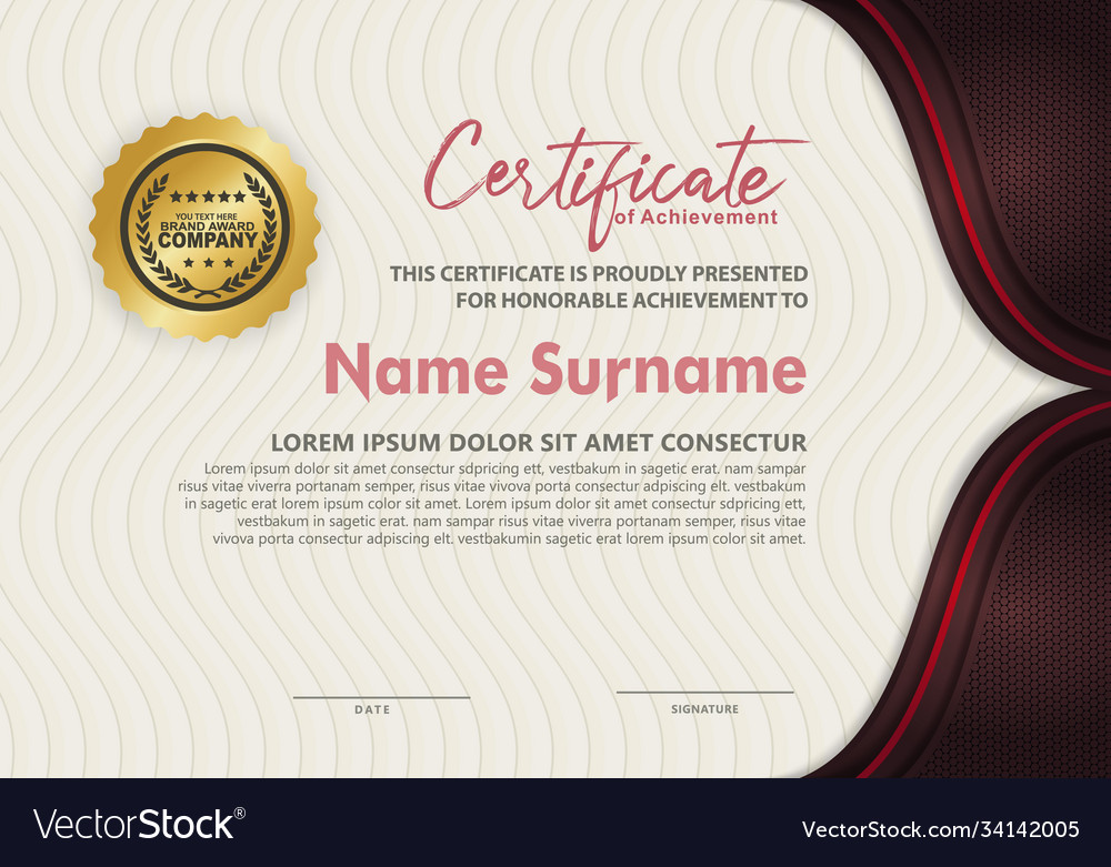 Certificate template with luxury and elegant Vector Image