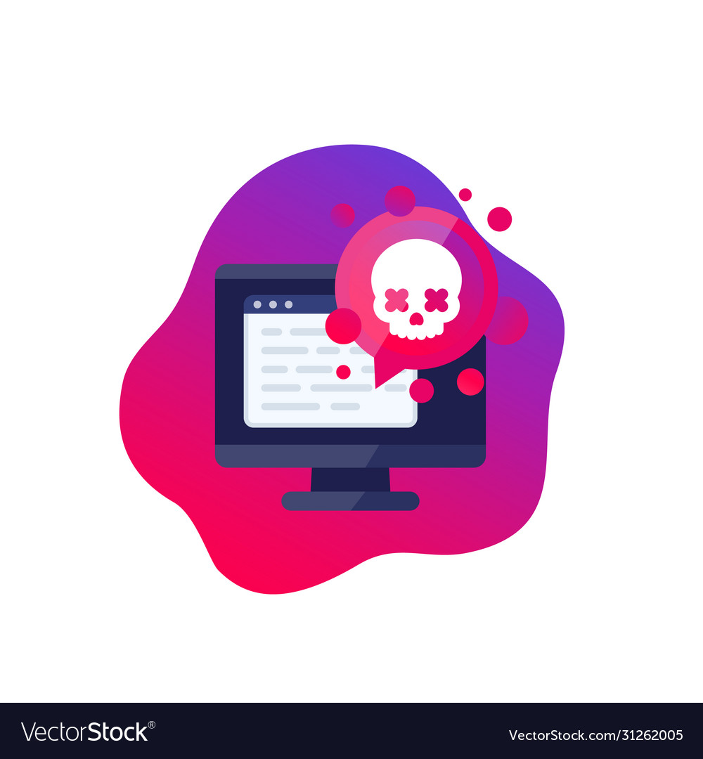 Malware security threat icon Royalty Free Vector Image