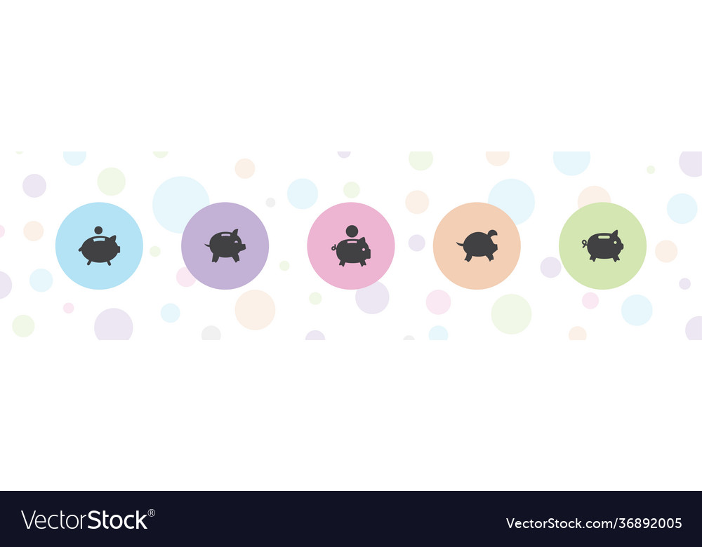 Piggy icons Royalty Free Vector Image - VectorStock