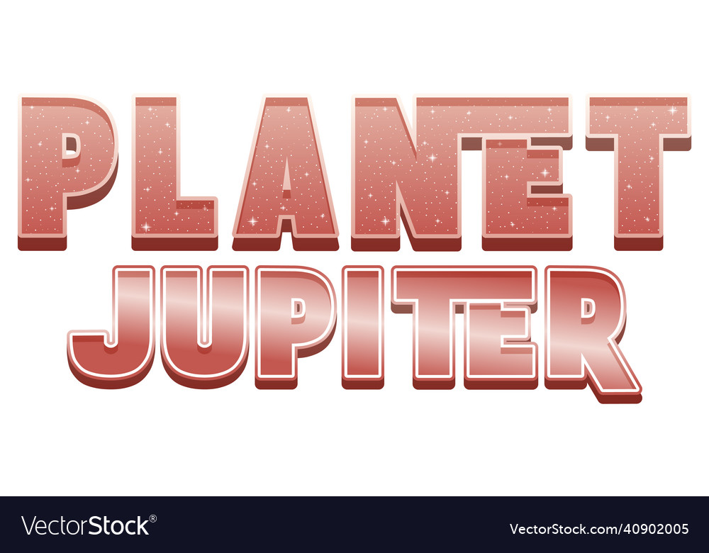 jupiter word logo design Royalty Free Vector Image