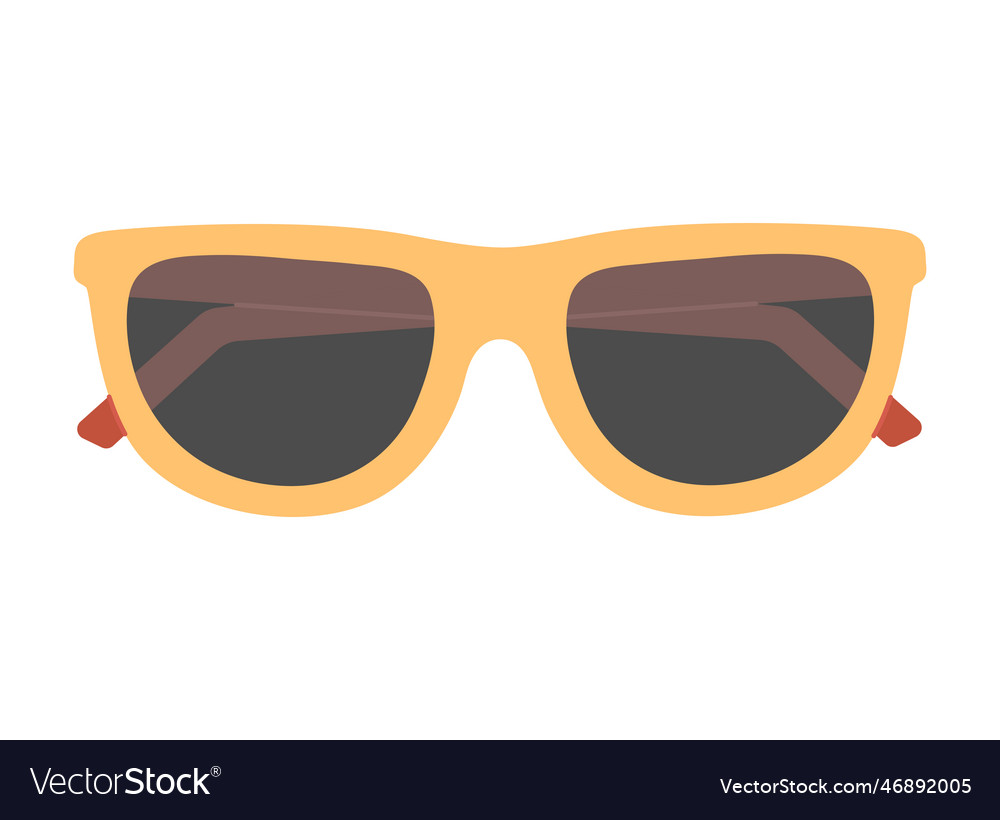 Yellow sunglasses with red temples Royalty Free Vector Image