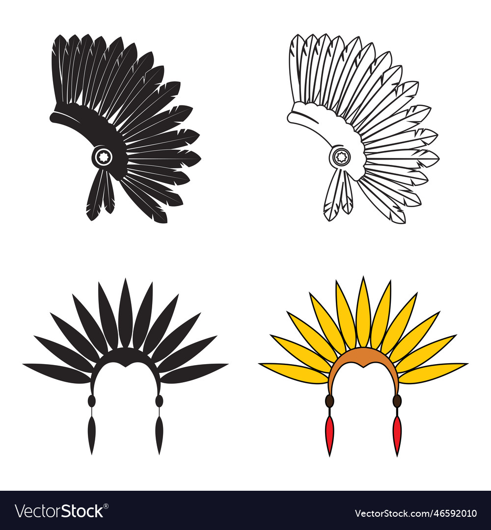 American indian tribal war hat icon Royalty Free Vector