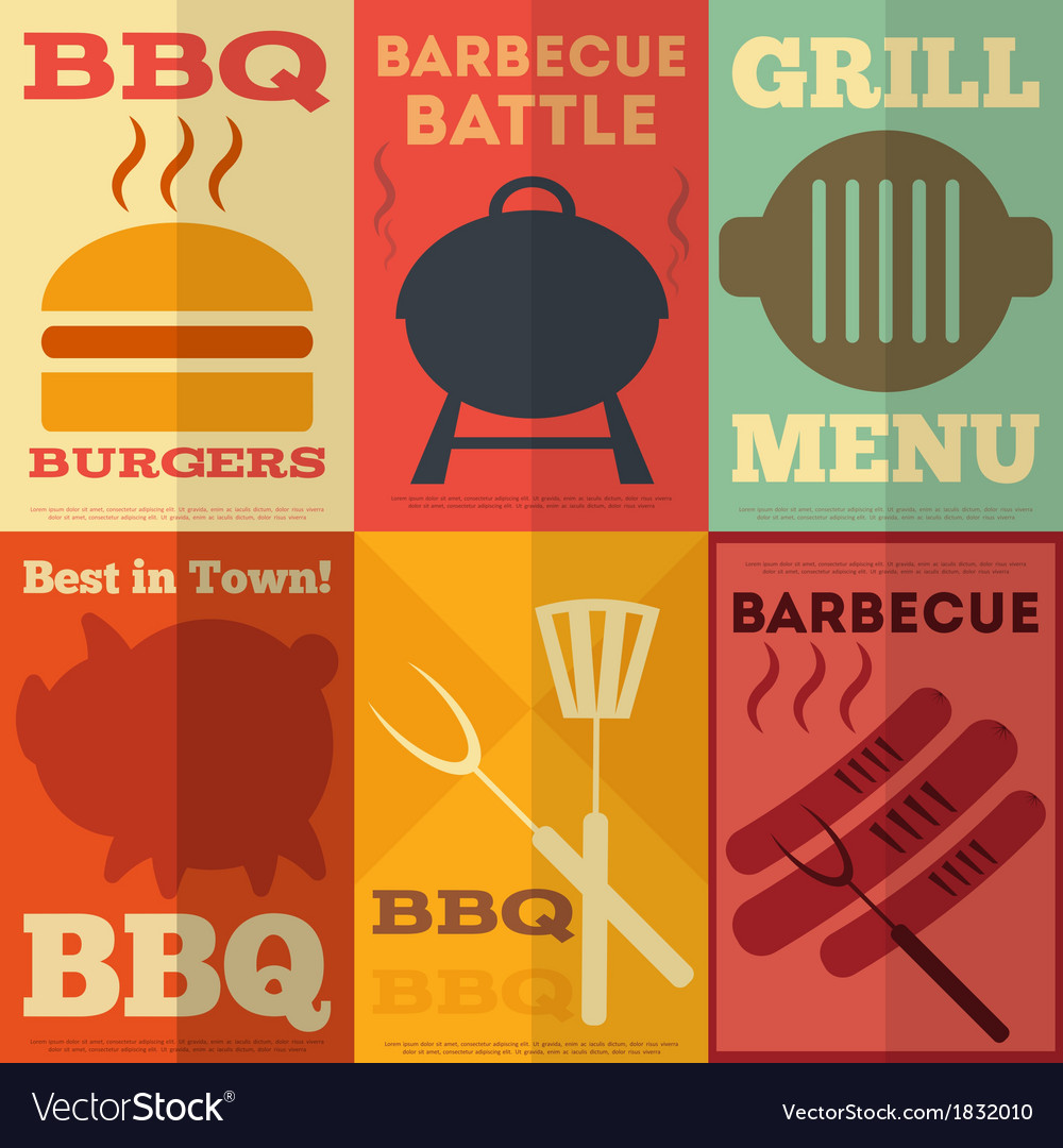 barbecue posters royalty free vector image vectorstock