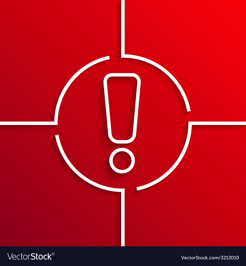 Modern white circle icon on red background Vector Image