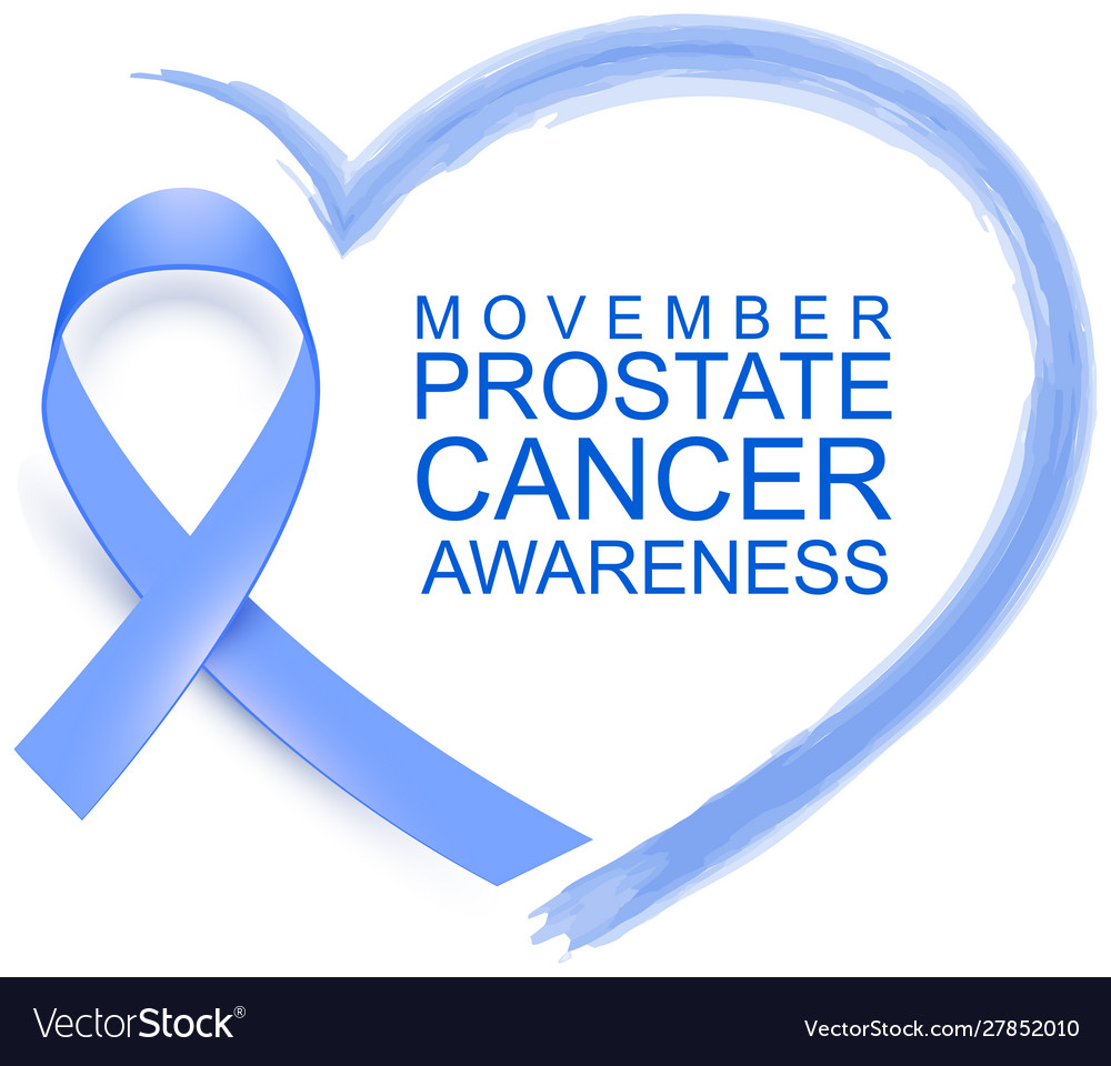 Movember Prostate Cancer Awareness Blue Ribbon Vector Image