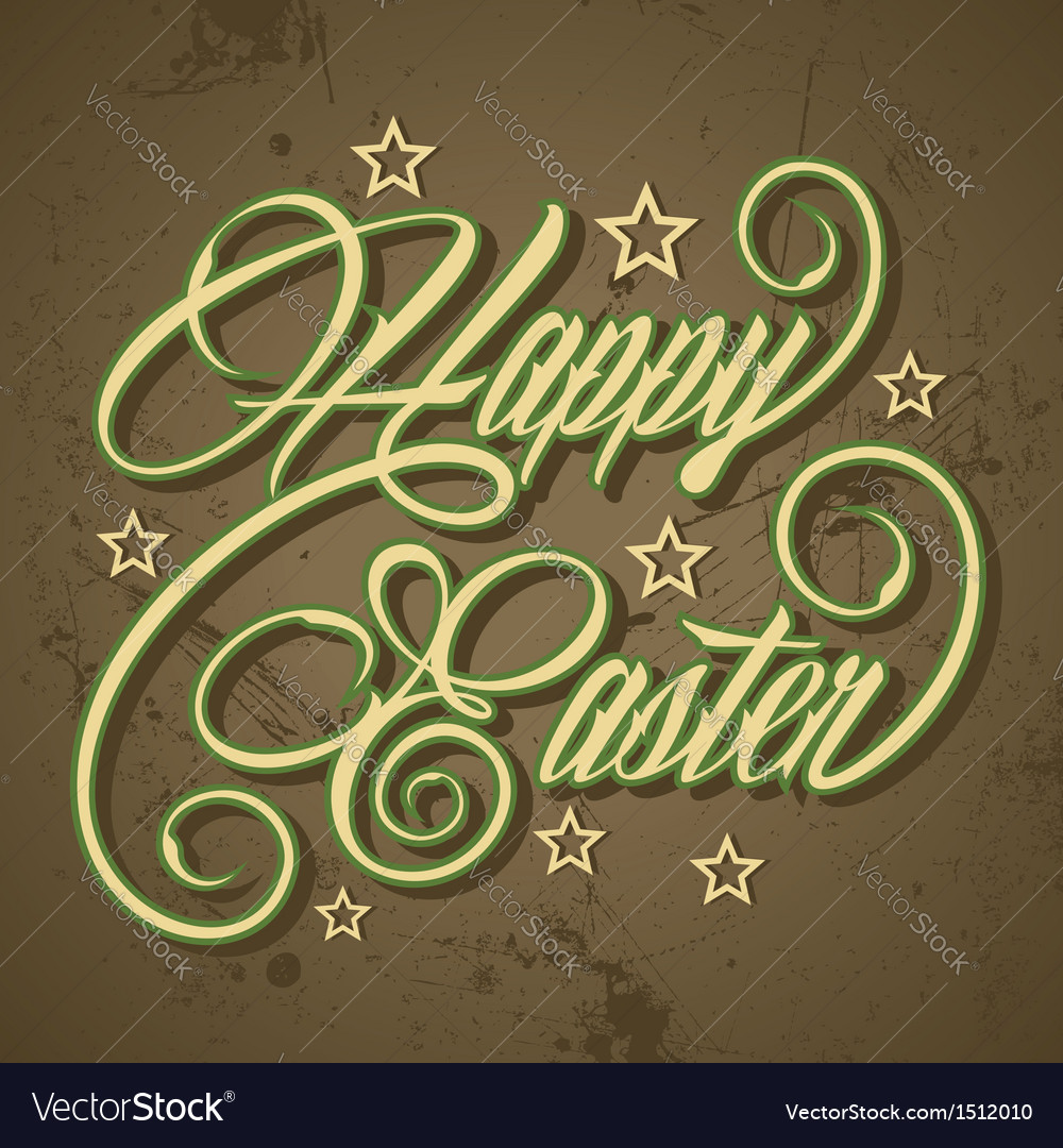 Retro happy easter greeting Royalty Free Vector Image