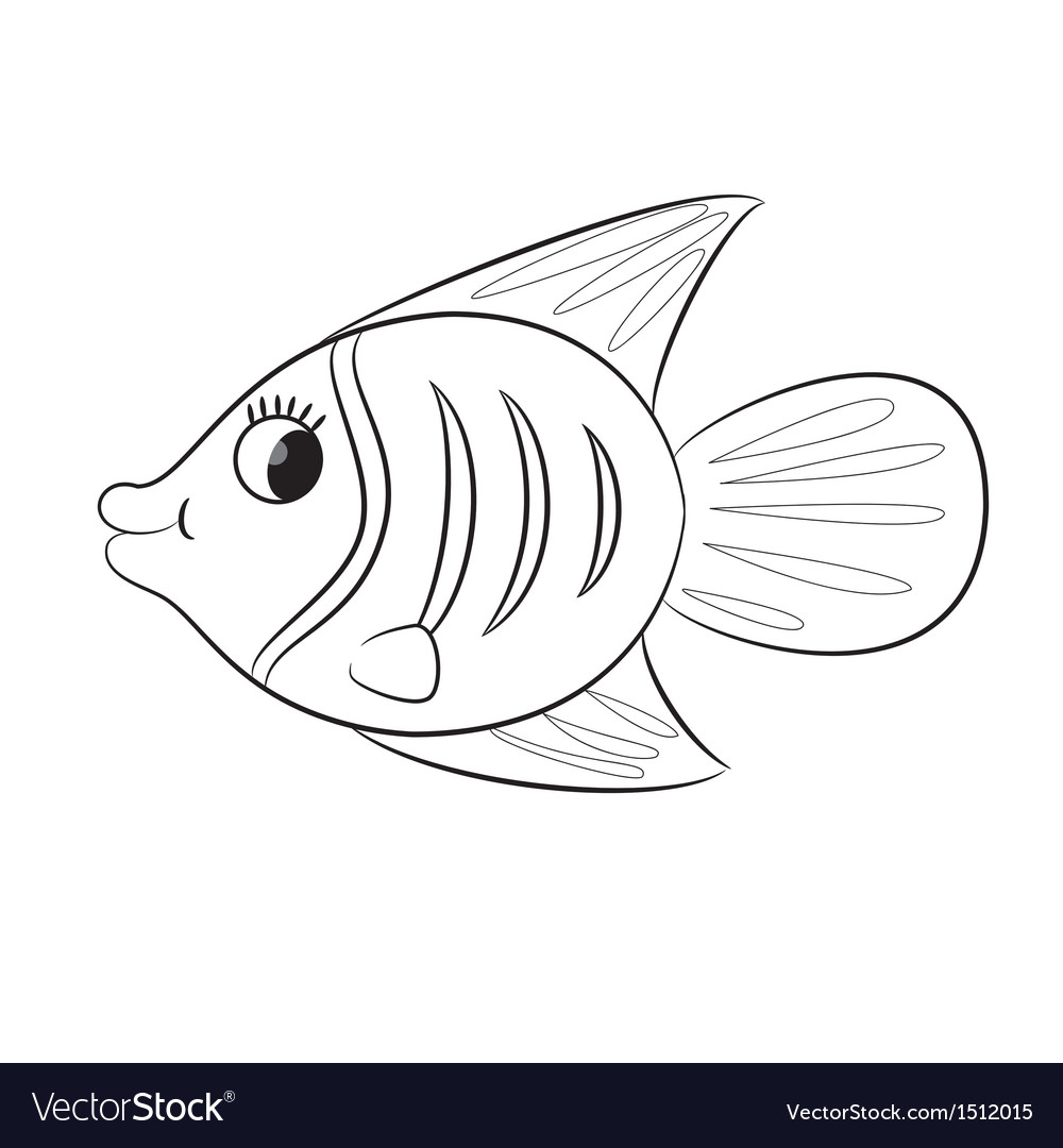 Fish outlined Royalty Free Vector Image - VectorStock