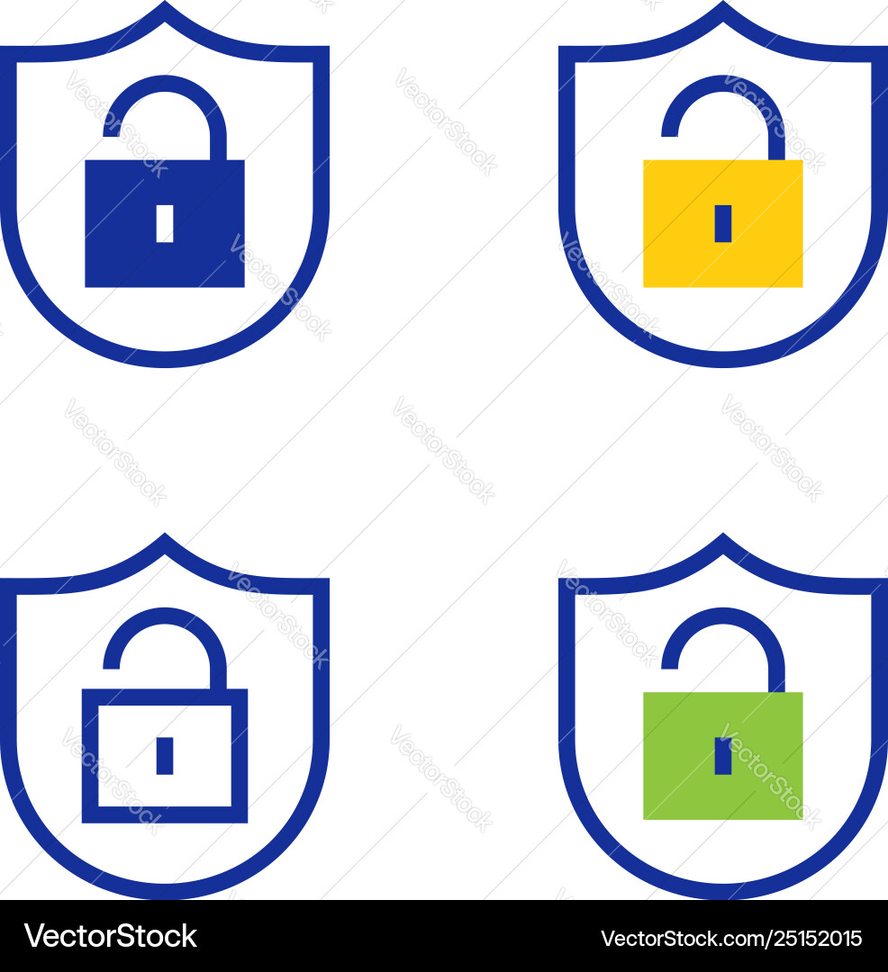 Protected lock icon Royalty Free Vector Image - VectorStock
