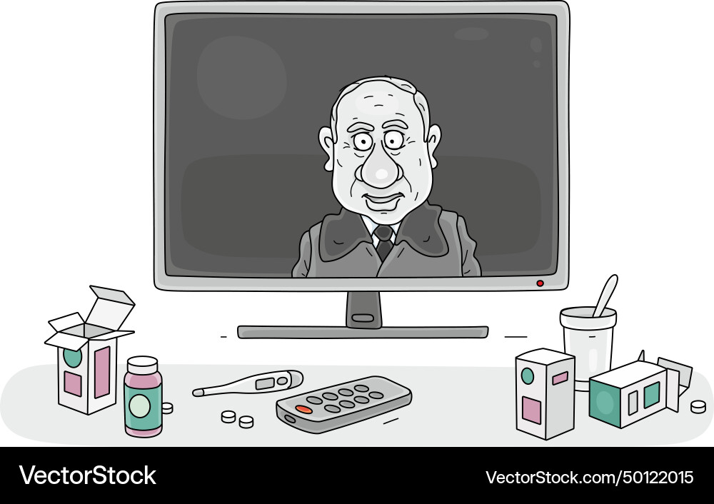Tv set with a government official Royalty Free Vector Image