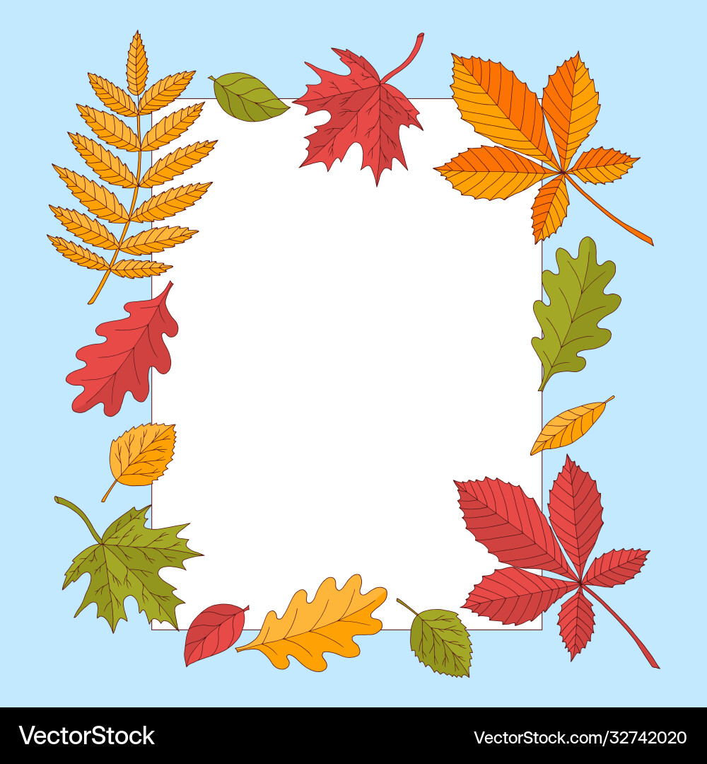 Beautiful frame autumn leaves Royalty Free Vector Image