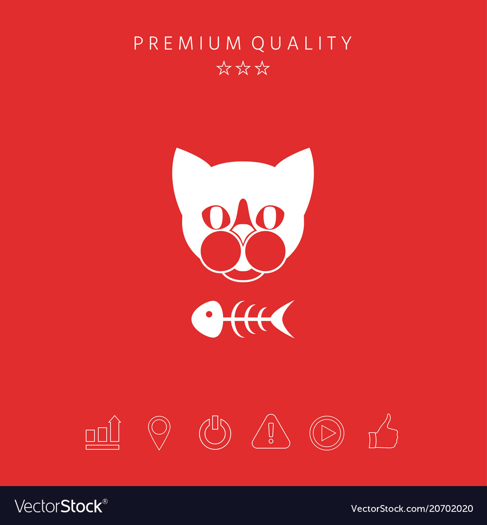 Cat With Fish Skeleton Royalty Free Vector Image