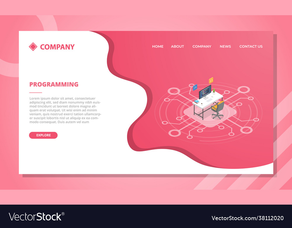 Programming concept for website template Vector Image