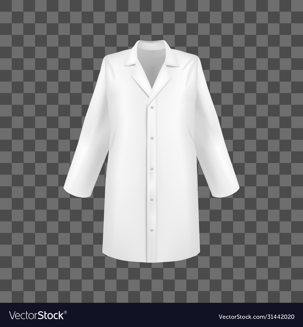 Realistic 3d Detailed White Medical Lab Coat Vector Image