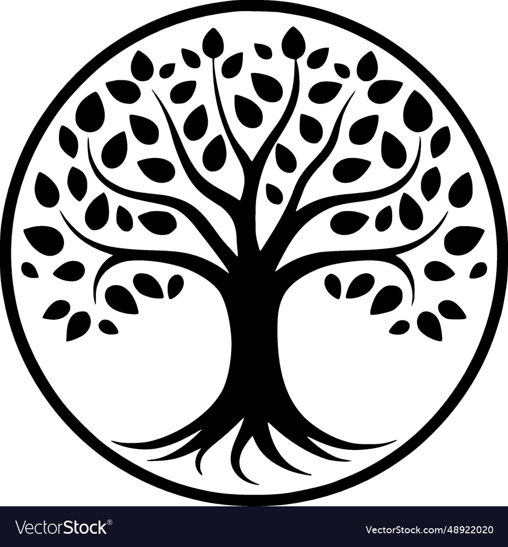 Tree - minimalist and flat logo Royalty Free Vector Image