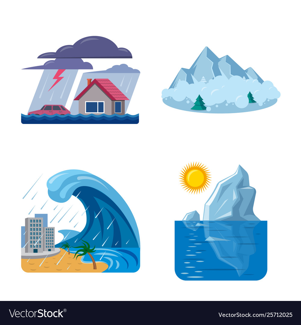 Natural and disaster sign Royalty Free Vector Image