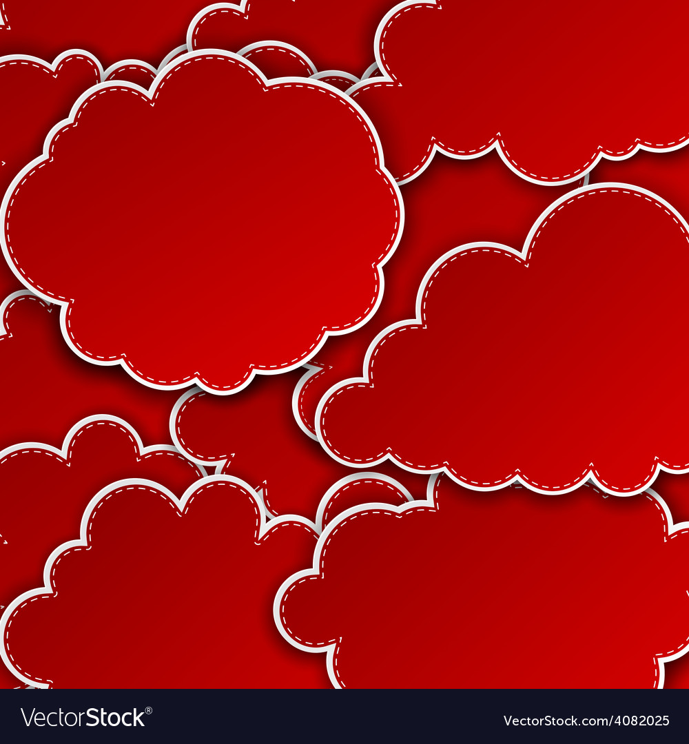 Paper red cloud background Royalty Free Vector Image