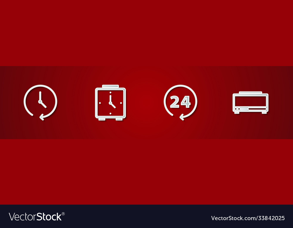 Set clock alarm clock 24 hours and digital alarm Vector Image