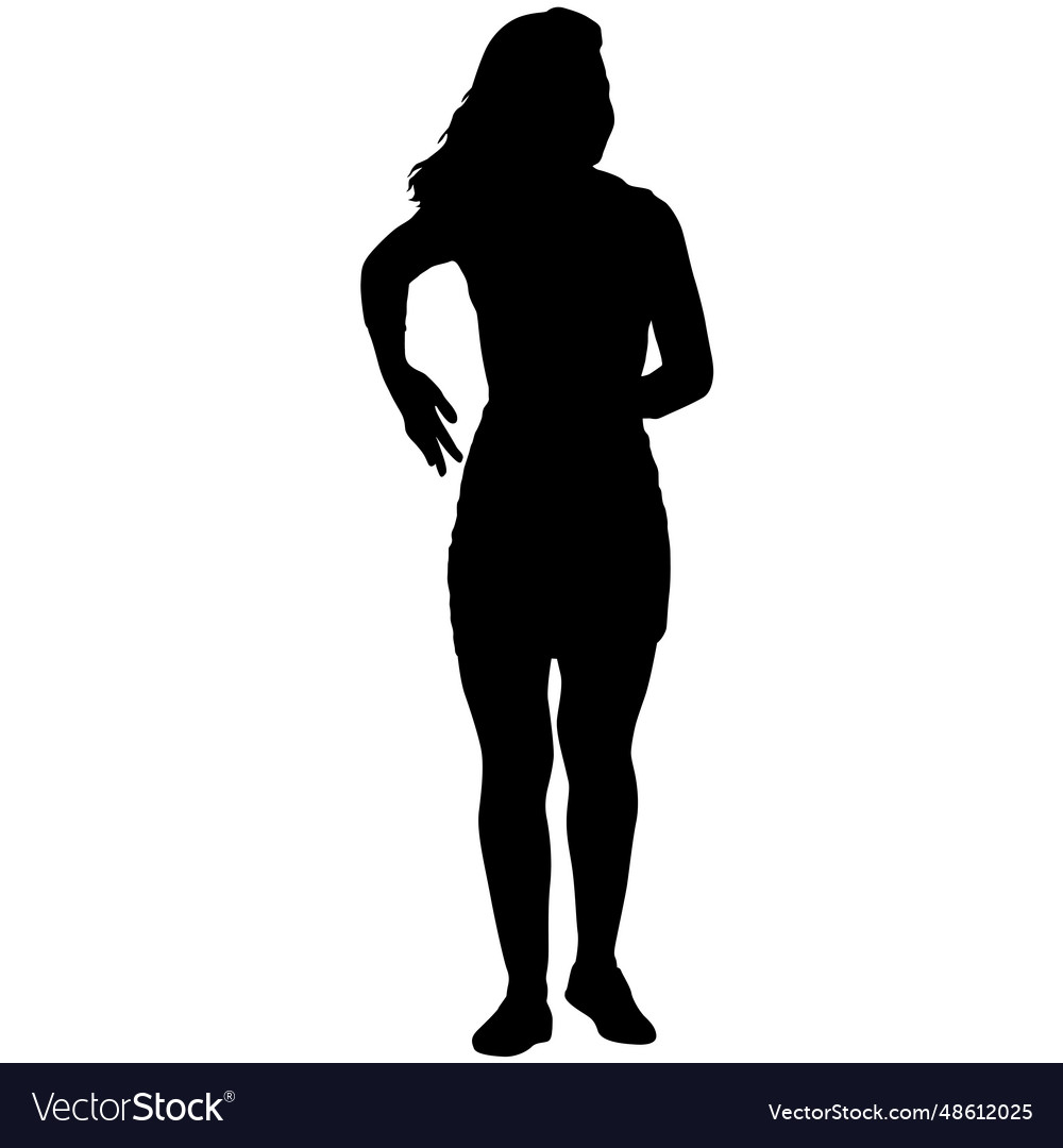 Silhouette of a dancing girl on white background Vector Image