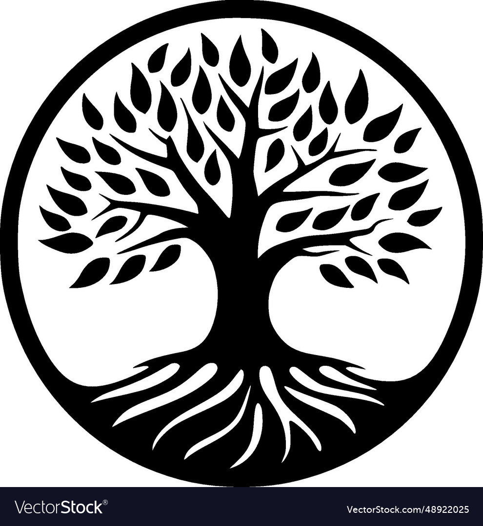 Tree of life - black and white Royalty Free Vector Image