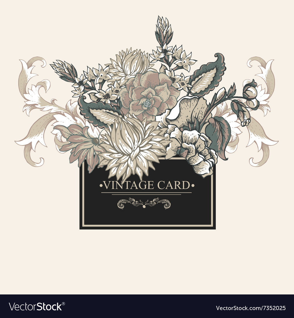 vintage baroque greeting card