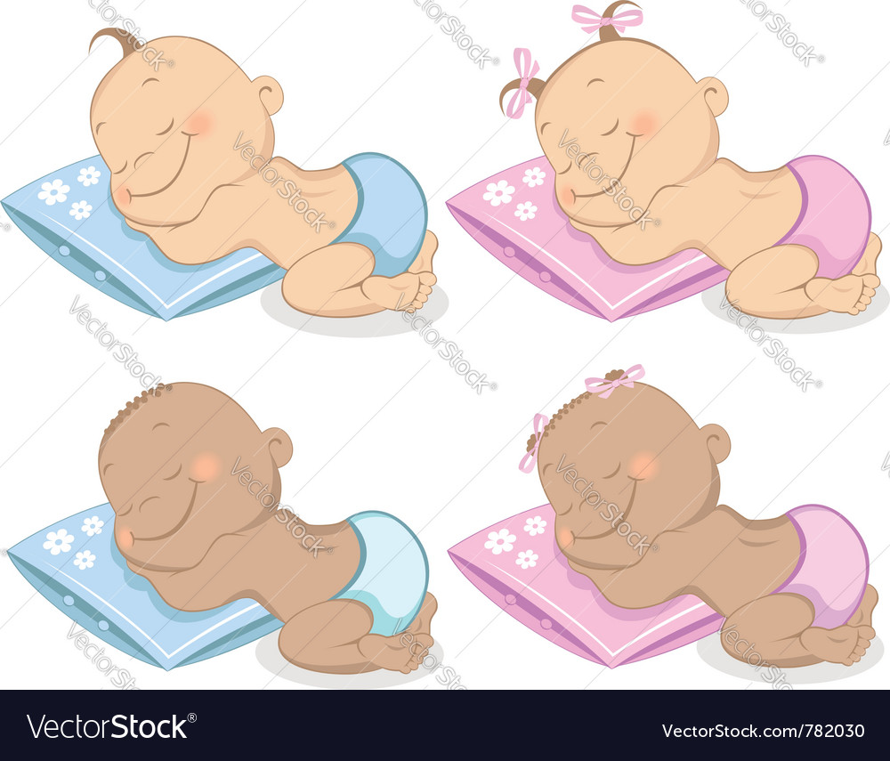 Babies boy and girl Royalty Free Vector Image - VectorStock