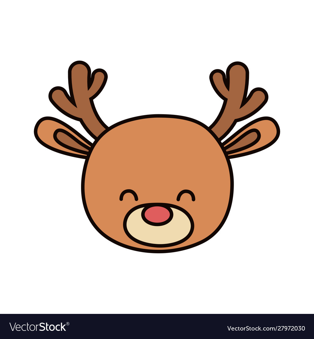 Cute deer head cartoon icon Royalty Free Vector Image