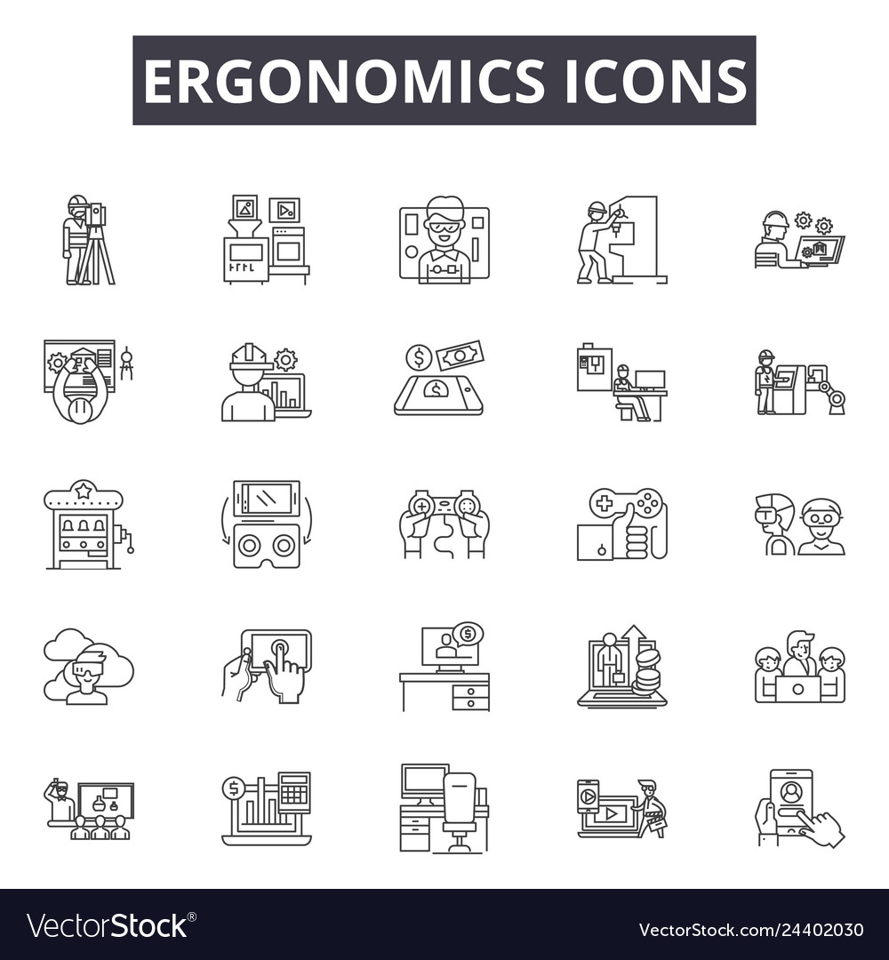 Ergonomics icons line icons for web and mobile Vector Image