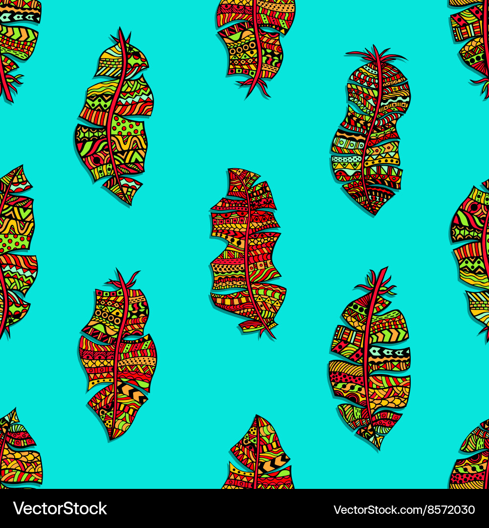 Feathers seamless pattern Royalty Free Vector Image