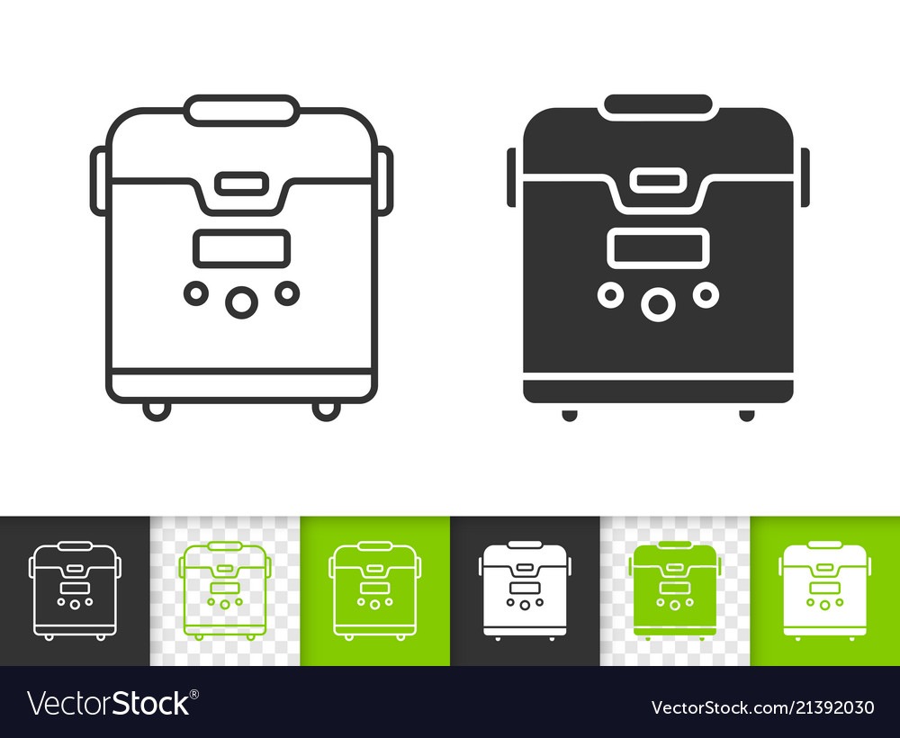 Multicooker simple black line icon Royalty Free Vector Image