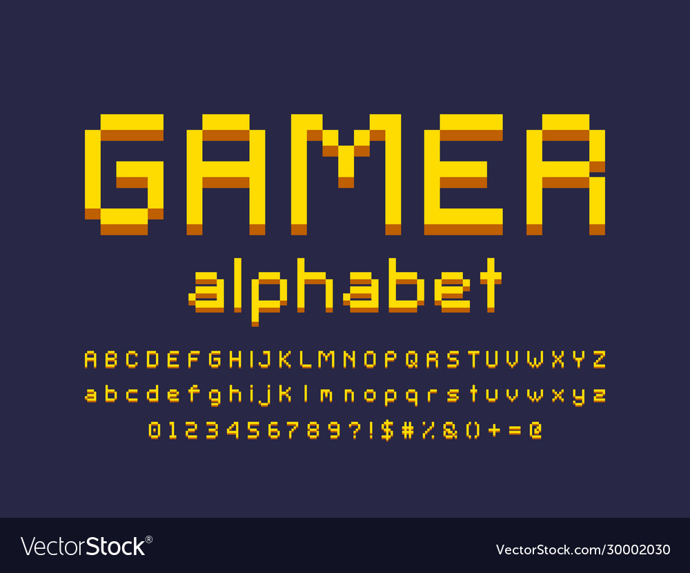 Pixel font Royalty Free Vector Image - VectorStock