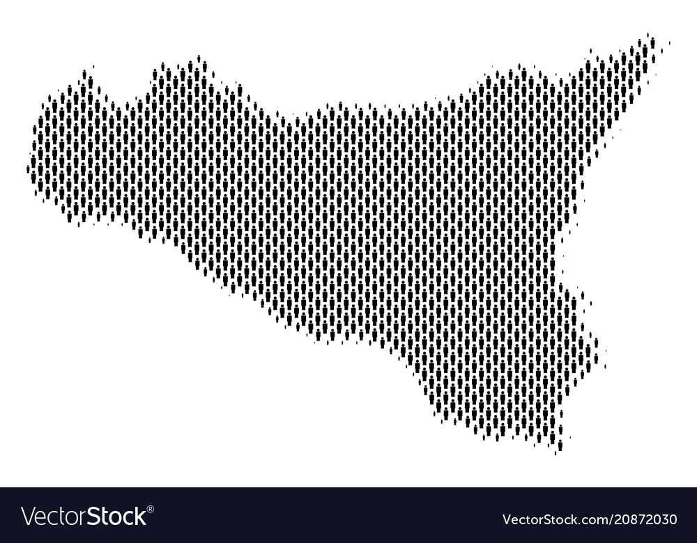 Sicilia map population demographics Royalty Free Vector