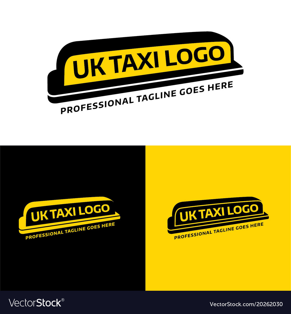 Uk taxi sign and logo Royalty Free Vector Image