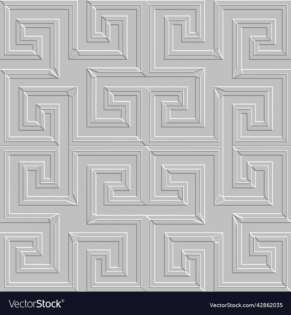 Emboss greek 3d seamless pattern embossed relief Vector Image