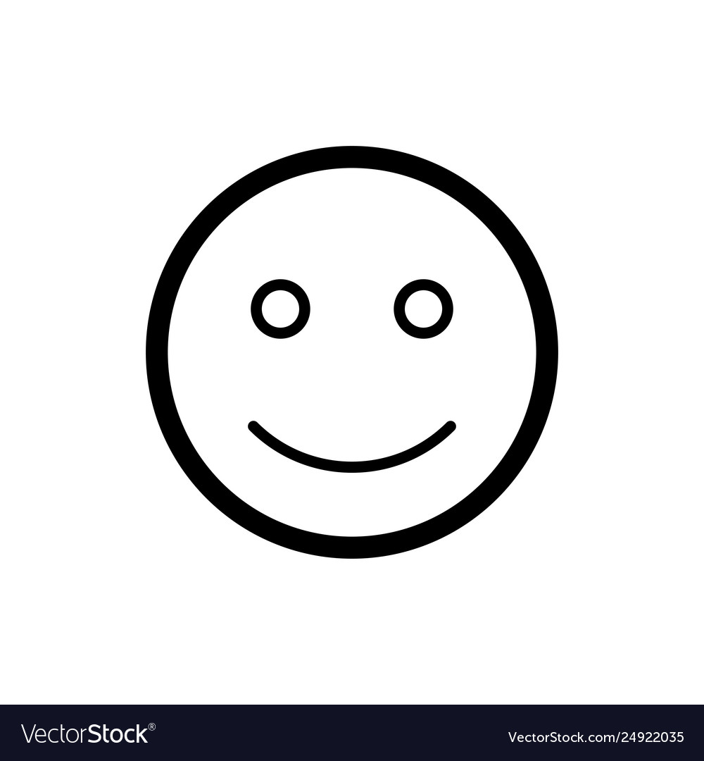 Happy smiley icon black and white smile Royalty Free Vector