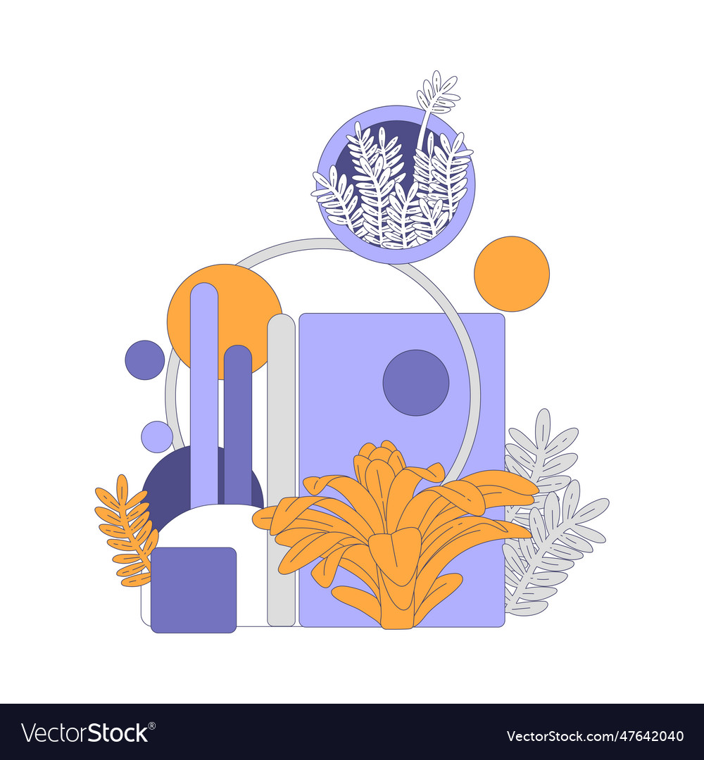 Abstract shape composition with blue and orange Vector Image