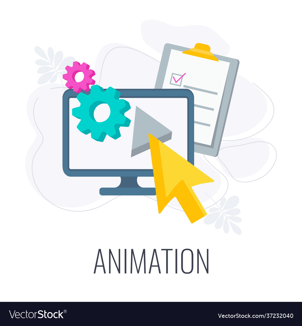 Animation icon video digital marketing flat Vector Image Animation icon video digital marketing flat Vector Image