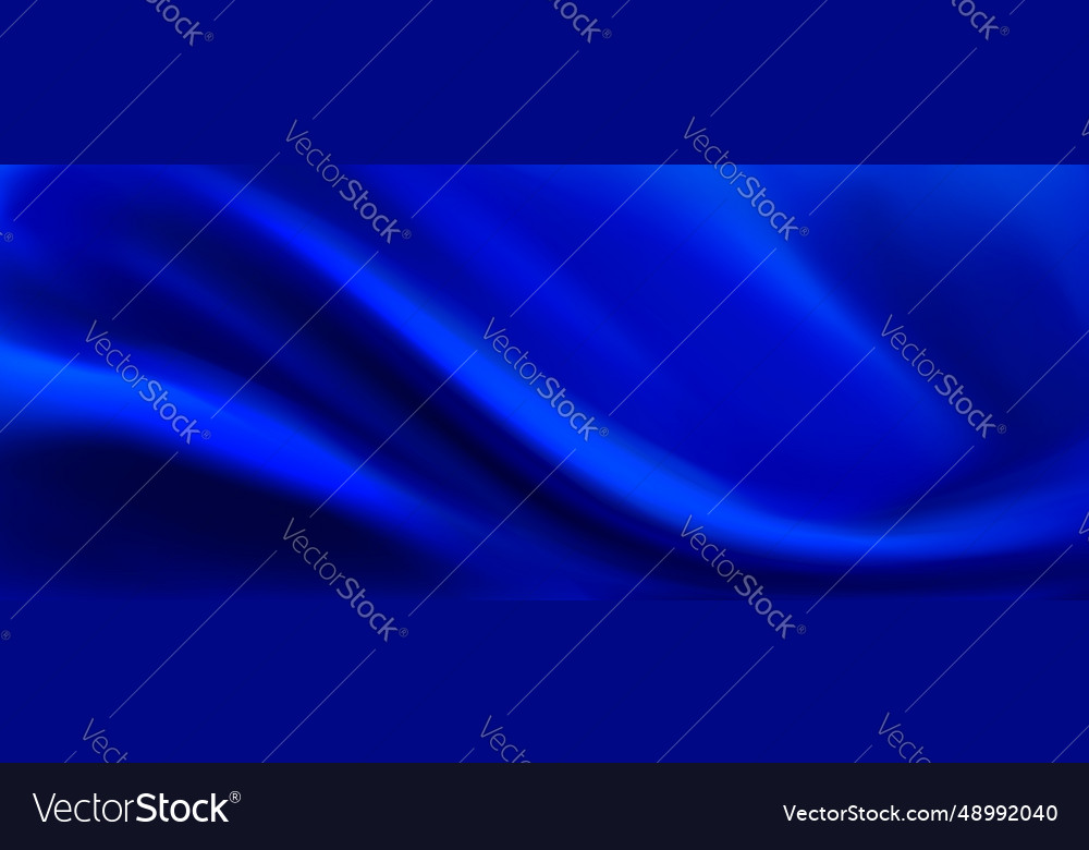 Blue silk fabric background luxury cloth wave Vector Image