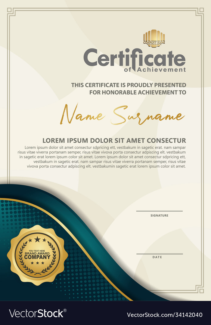 Certificate template with luxury and elegant Vector Image