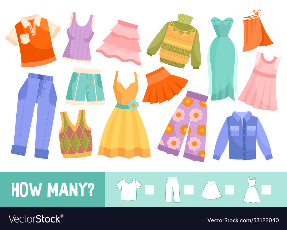 Colorful kids puzzle with clothing or garments vector image Colorful kids puzzle with clothing or garments