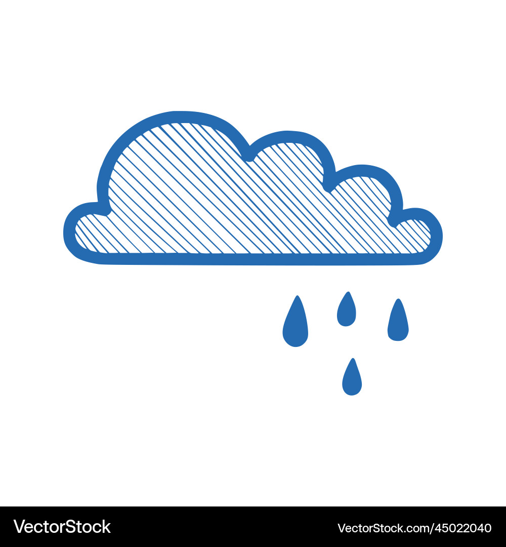 Hand drawn cloud set doodle Royalty Free Vector Image