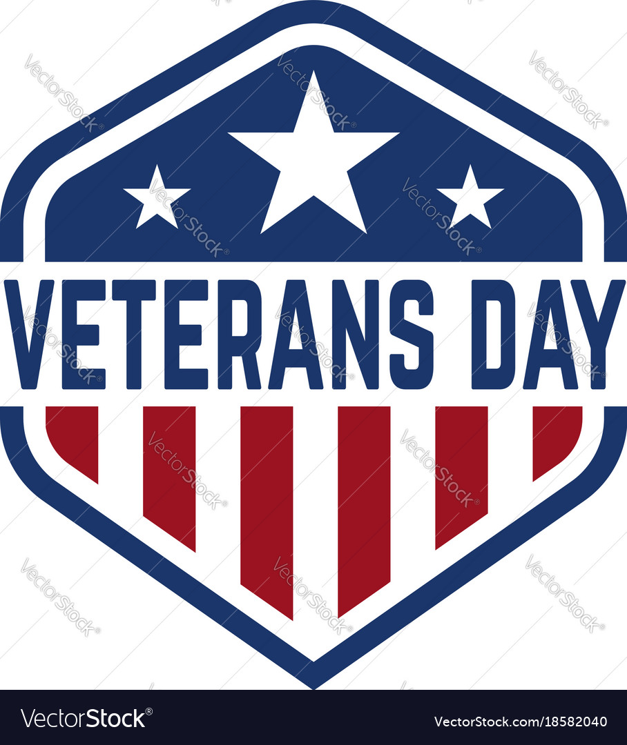 Happy veterans day emblem template isolated Vector Image